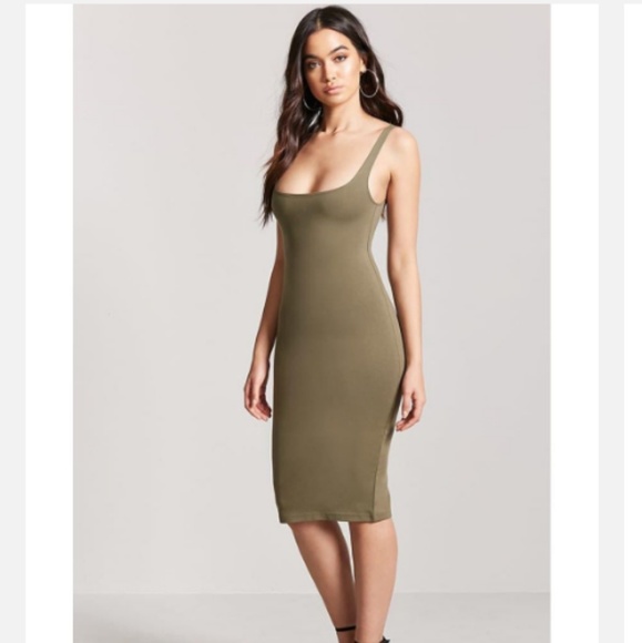 zara green bodycon dress